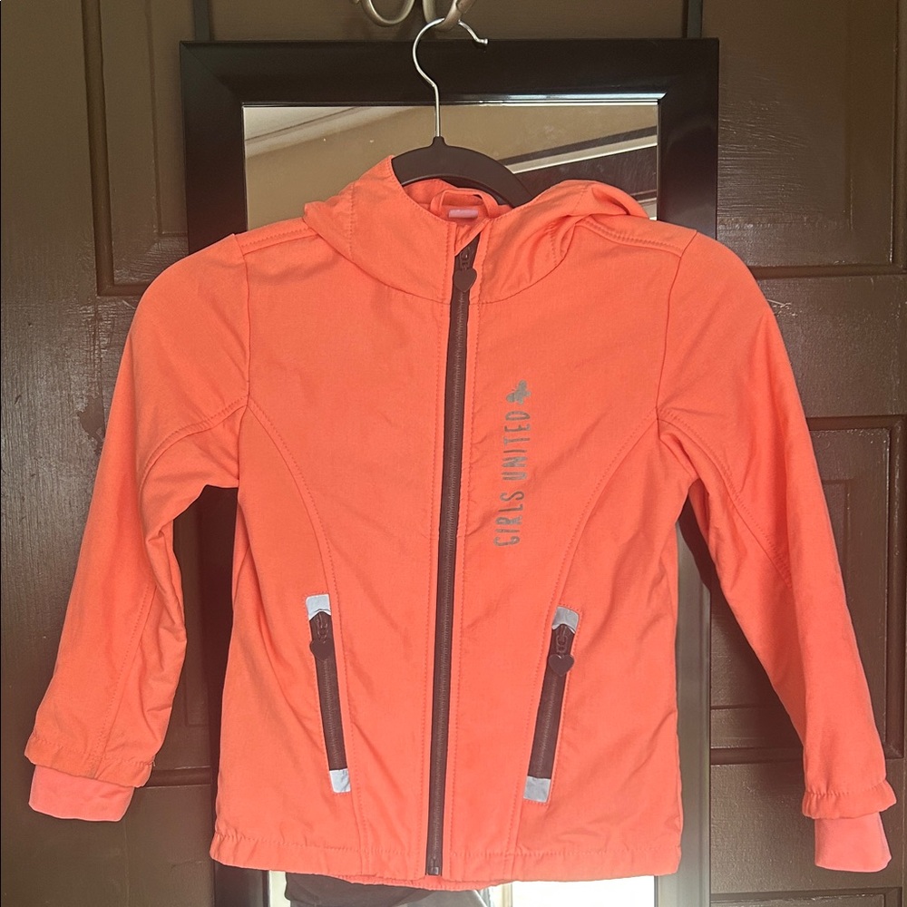 Dopo Dopo Orange Girls United Zip-Up Insulated Jacket; 5-6 years